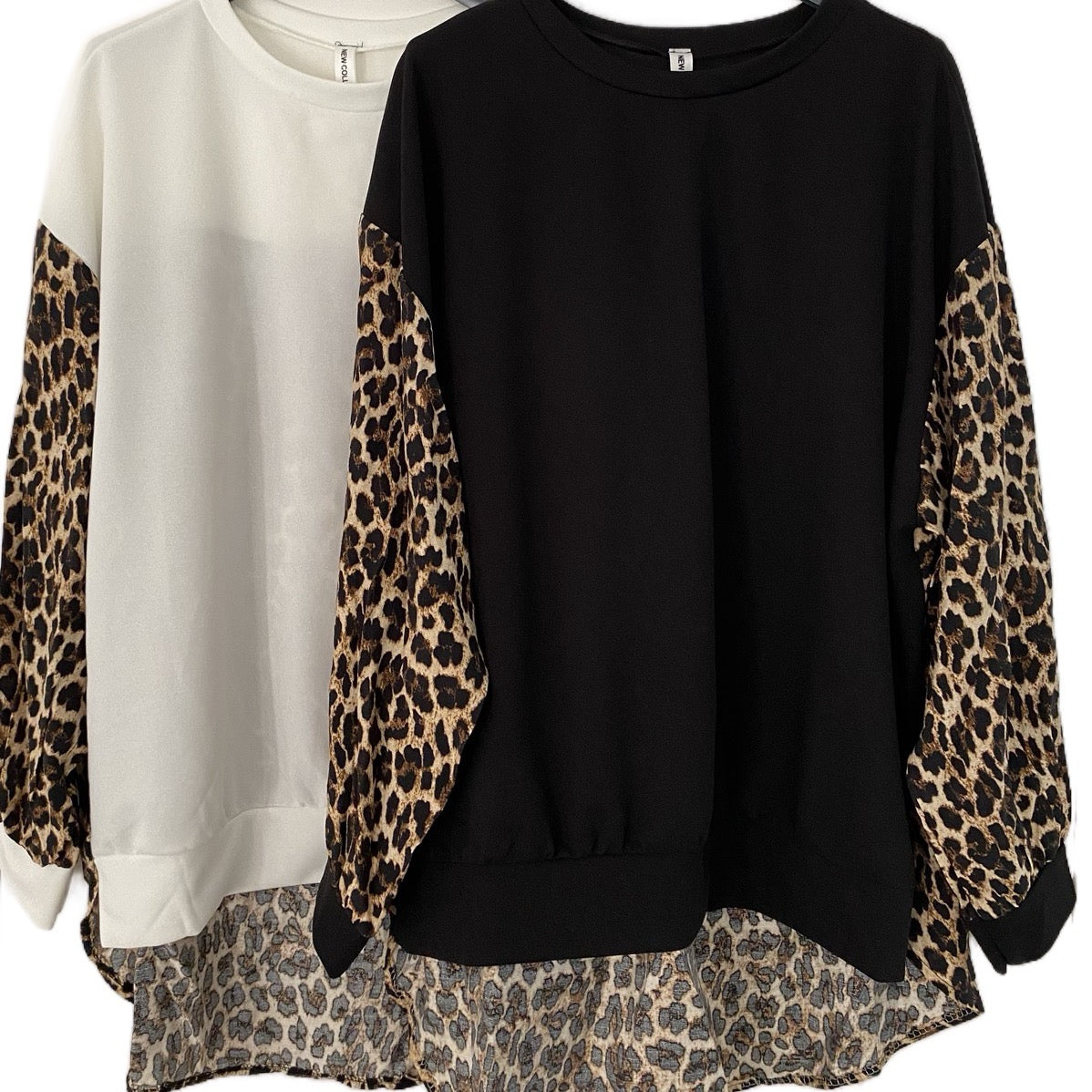 High low leopard top best sale