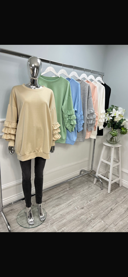 Ruffle Sleeve Sweater